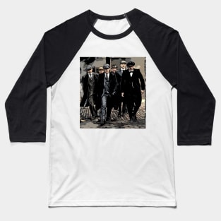 Thomas Shelby walking with the Peaky Blinders, well dressed  as abstract comic art (vers. 2) Baseball T-Shirt